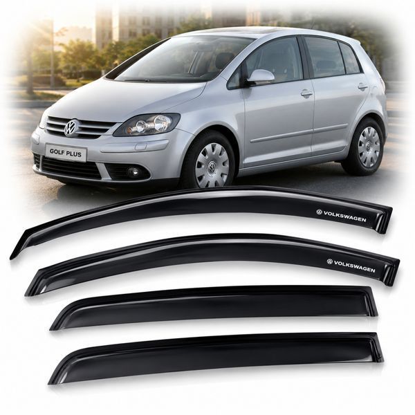 Дефлекторы окон ветровики Volkswagen Golf 5 Plus 2004-2014 5d Хечбек Скотч 3M (Voron Glass) VV13504 101108 фото