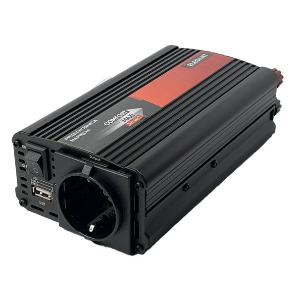 Перетворювач напруги Elegant 12V - 220V 500W-1000W З Розеткою 1 USB Клеми (EL 101 400) 63031 фото