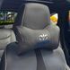 Подушка на підголівник з логотипом Daewoo Екошкіра 3D Кольоровий лого Чорна-Коричневий кант 1 шт 91749 фото