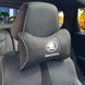 Подушка на подголовник с логотипом Skoda Экокожа 3D Цветной лого Черные-Серый кант 1 шт 91583 фото 1