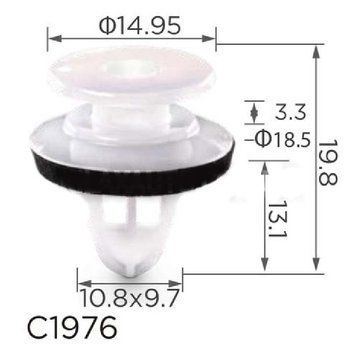 Кліпса кріплення молдингу MAZDA (KD51-51-W24 KD5151W24 15386) C1976 73430 фото