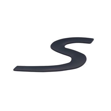 Емблема напис S для Porsche чорна матова 90х39 мм пластик (на скотчі) 95918 фото