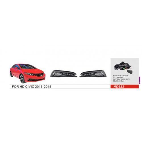 Противотуманные фары для Honda Civic 2013-2015 H11-12V 55W с проводкой Комплект (HD-623) 81272 фото