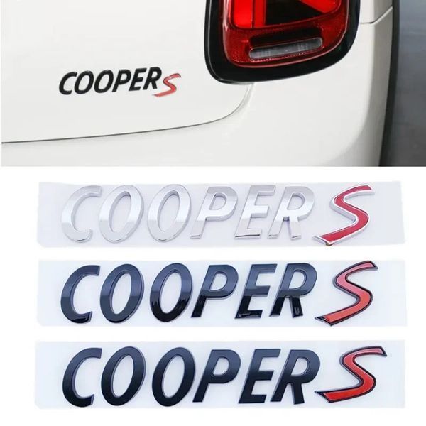 Емблема напис S для MINI Cooper 45х24 мм Червона+хром метал (на скотчі) 95667 фото