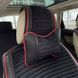 Подушка на підголовник під шию Napoli Premium Чорні червоний кант 1 шт S4C_Napoli_0555 фото 6
