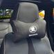 Подушка на підголовник з логотипом Skoda Екошкіра 3D Кольоровий лого Чорний-Коричневий кант 1 шт 91584 фото 1