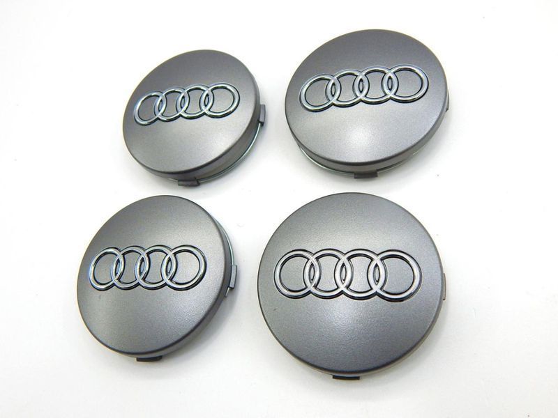 Эмблемы колес Audi (Серые + Хром) 59 мм 4 шт Оригинал 4B0601170 90060 фото